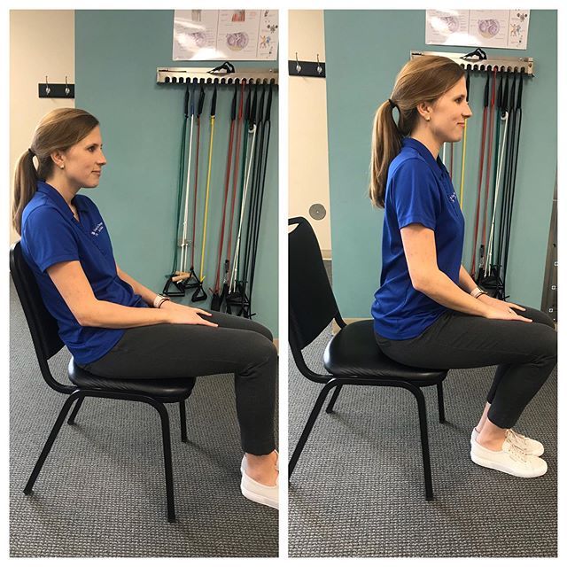 Individual reviewing posture care techniques during an educational session